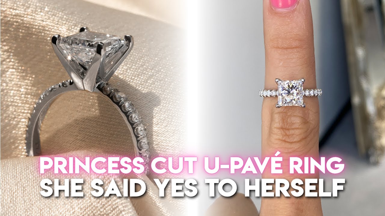 How She Rewarded Herself with a Non-Engagement Ring | 2ct Princess Cut Pave Diamond Ring