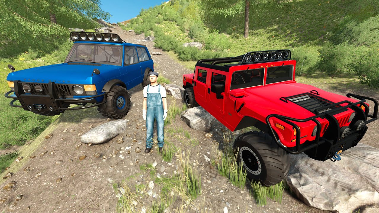 Repo chase Hummer vs Range rover offroad | Farming Simulator 22