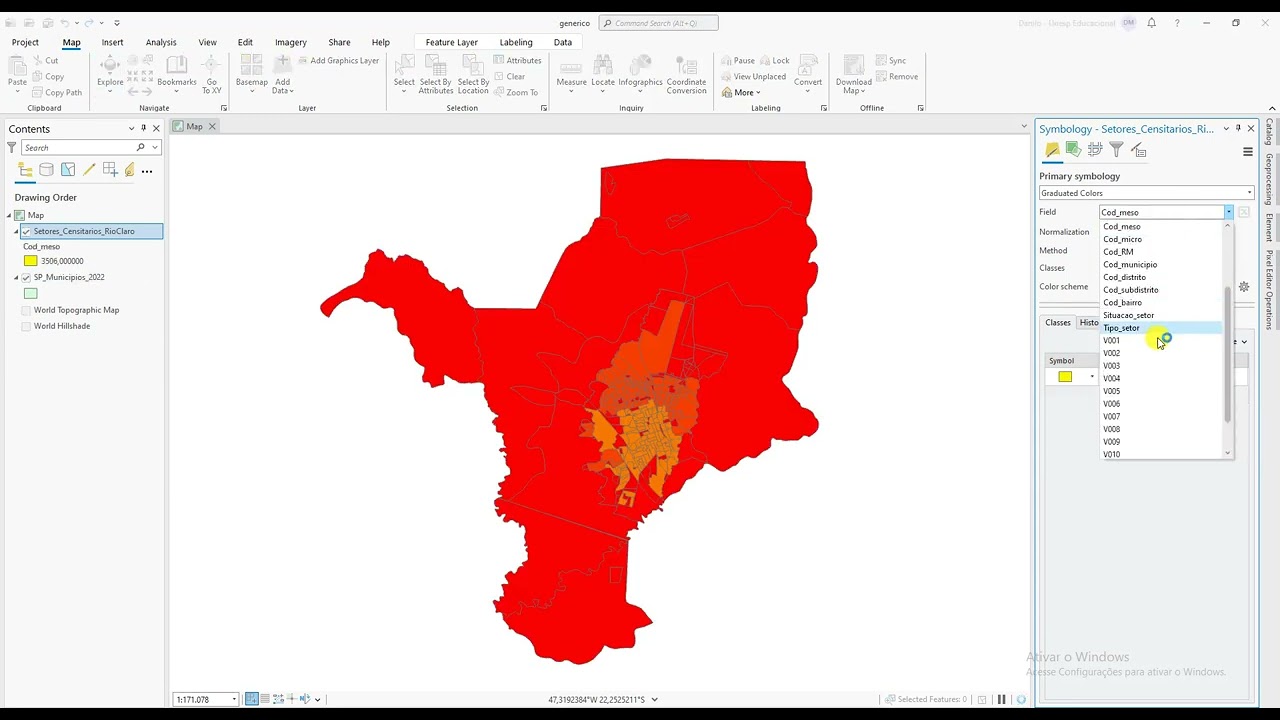 Curso ArcGIS Pro: Análise de dados do Censo do IBGE (2010)