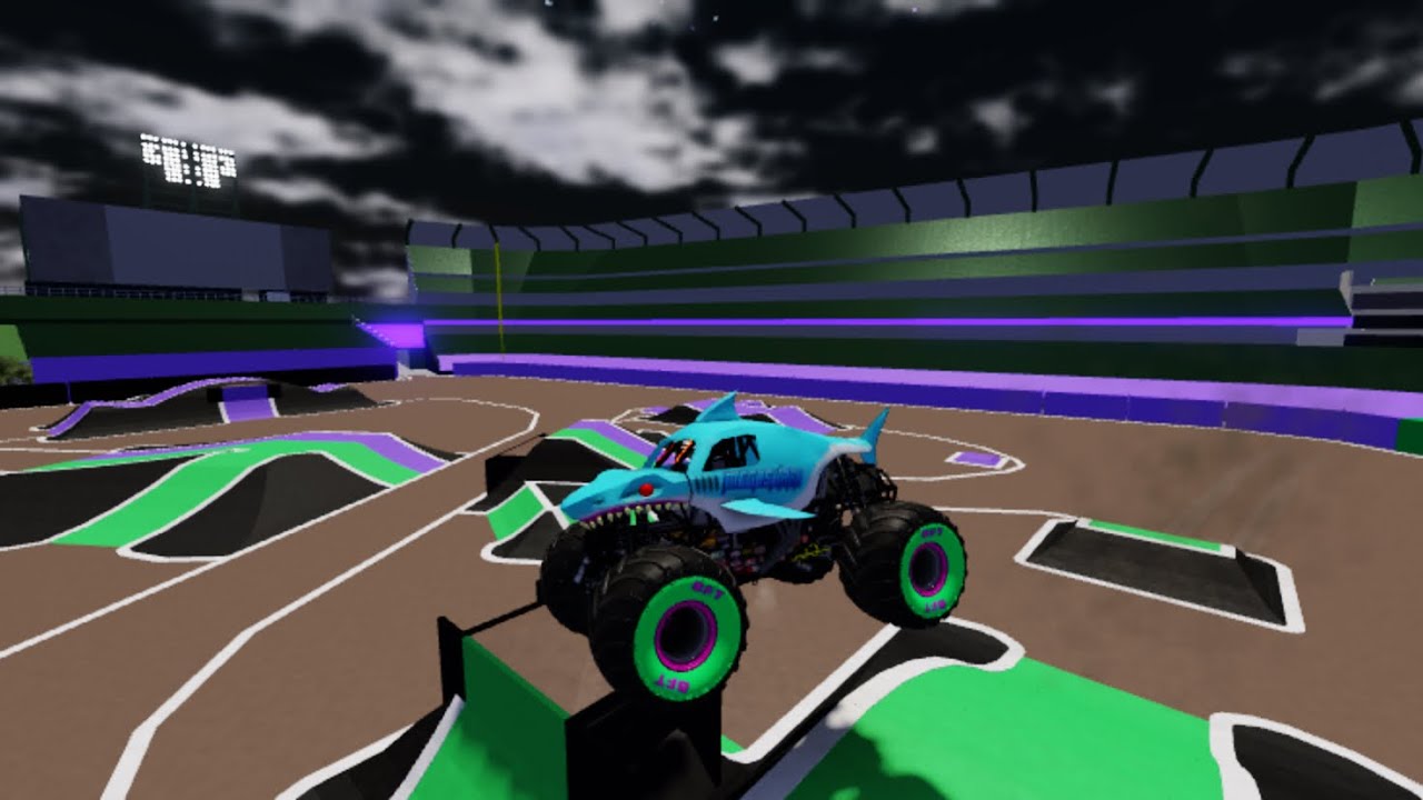 Monster truck overdriven megalodon run in all star 2023 #monstertruck #monsterjam 