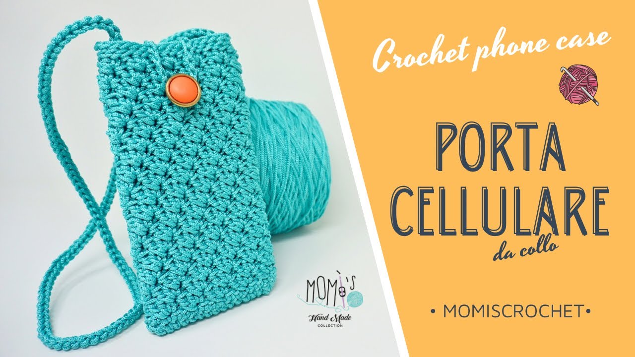 PORTA CELLULARE DA COLLO UNCINETTO TUTORIAL | CROCHET PHONE CASE TUTORIAL 