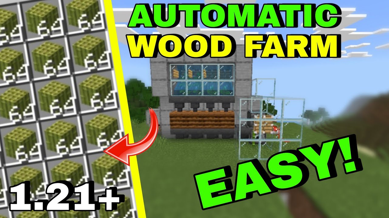 Best Tree Farm in Minecraft 1.21 – Fully Auto Wood Farm (Bedrock Edition)