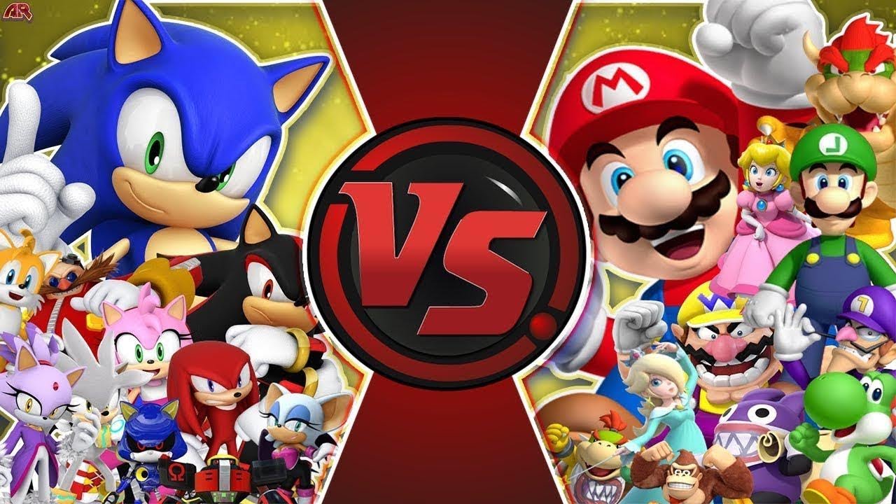 MARIO vs SONIC TOTAL WAR! FULL EPISODE! Cartoon Fight Club Movie