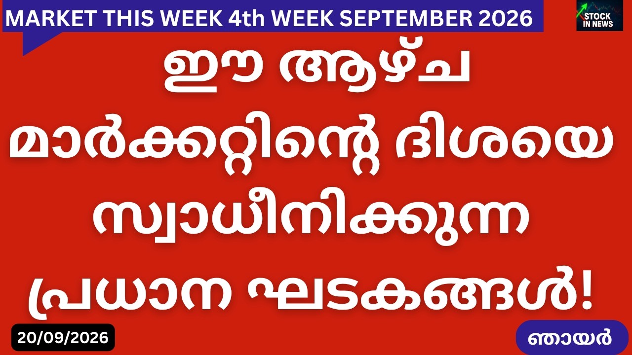 Market Outlook | Stock Market News Malayalam |സ്റ്റോക്ക് മാർക്കറ്റ് വാർത്തകൾ 20September 2026 Sunday