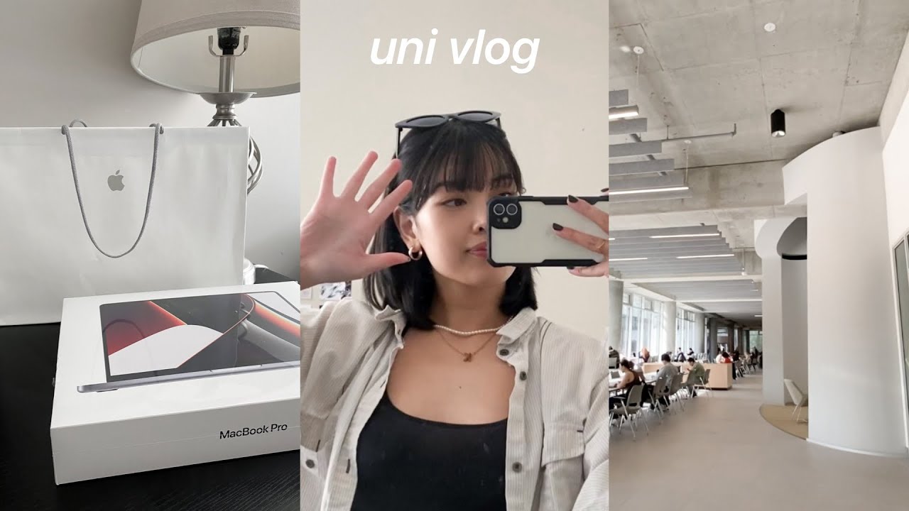 UNI VLOG👩🏻‍💻 MacBook Pro unboxing!, days as a university student, grwm for school