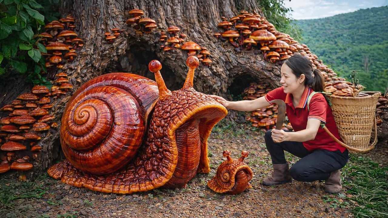 The Girl Harvested GIANT Snail-Shaped Mutated Reishi Mushrooms Under an Ancient Tree | Sold Out Fast