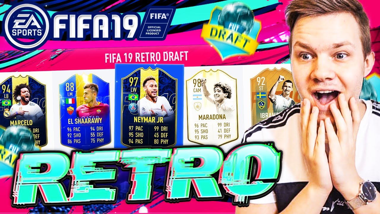 JEG SPILLEDE EN DRAFT I FIFA 19 I UNDERHOLDNDE RETRO DRAFT CHALLENGE!