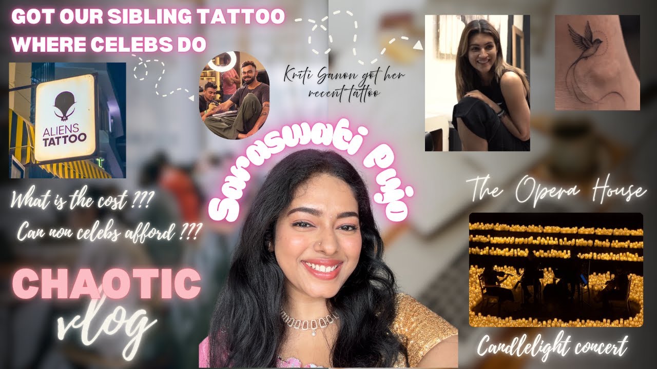 Saraswati Pujo | Siblings Tattoo from Aliens Tattoo Studio | Studio Review #alienstattoo #dailyvlog