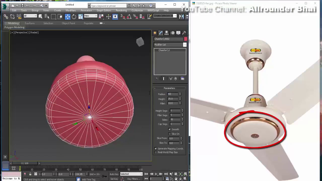 Ceiling Fan Create & Animation in 3Ds Max Hindi Tutorial