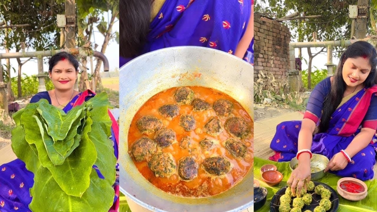 Secret village Recipe:- kochu pata kofta recipe #villagefood #cooking #food #recipe