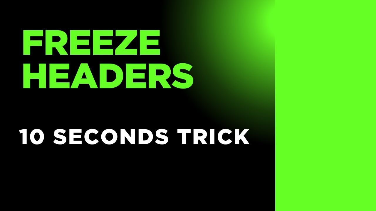 Freeze Rows & Columns in Excel (10-Second Trick!) | Click Excel