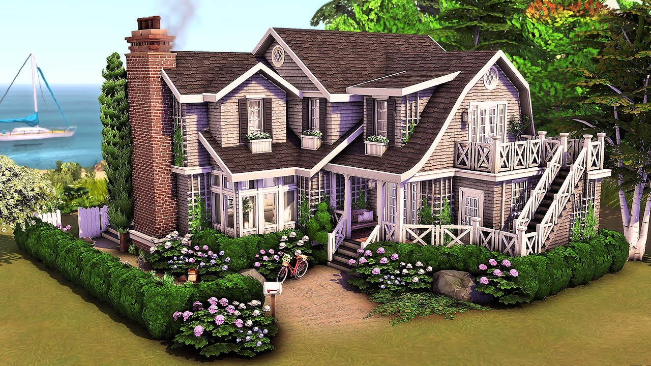 Nantucket Beach House | The Sims 4 Speed Build