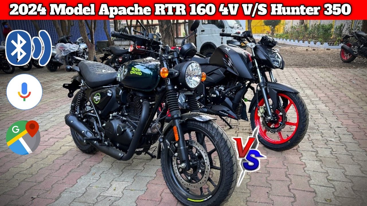 2024 TVS Apache RTR160 4V Vs 2024 Royal Enfield Hunter 350 || Best Value For Money Bike कौन सी है