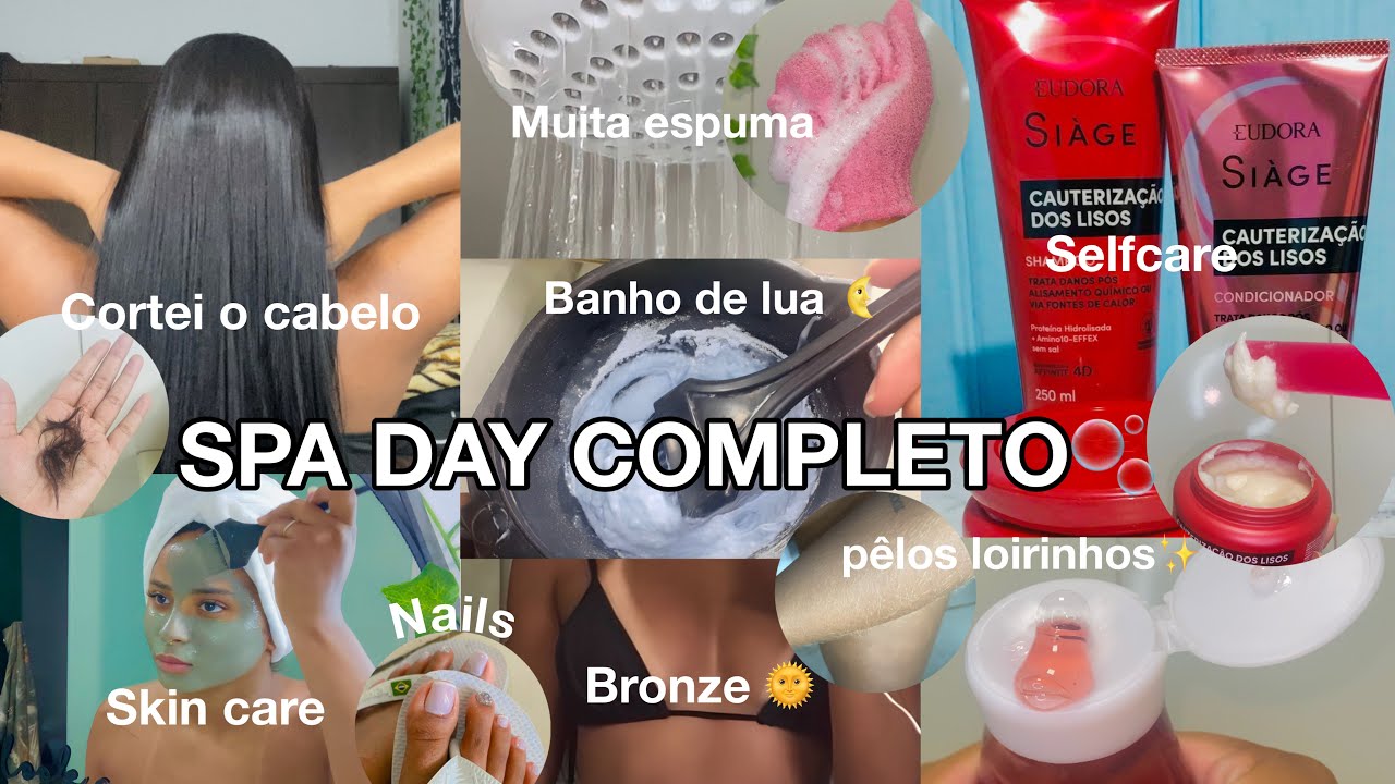 SPA DAY COMPLETO 🚿| Bronze 🌞, Banho de lua, Skin care, Selfcare, Nails, Sobrancelhas…