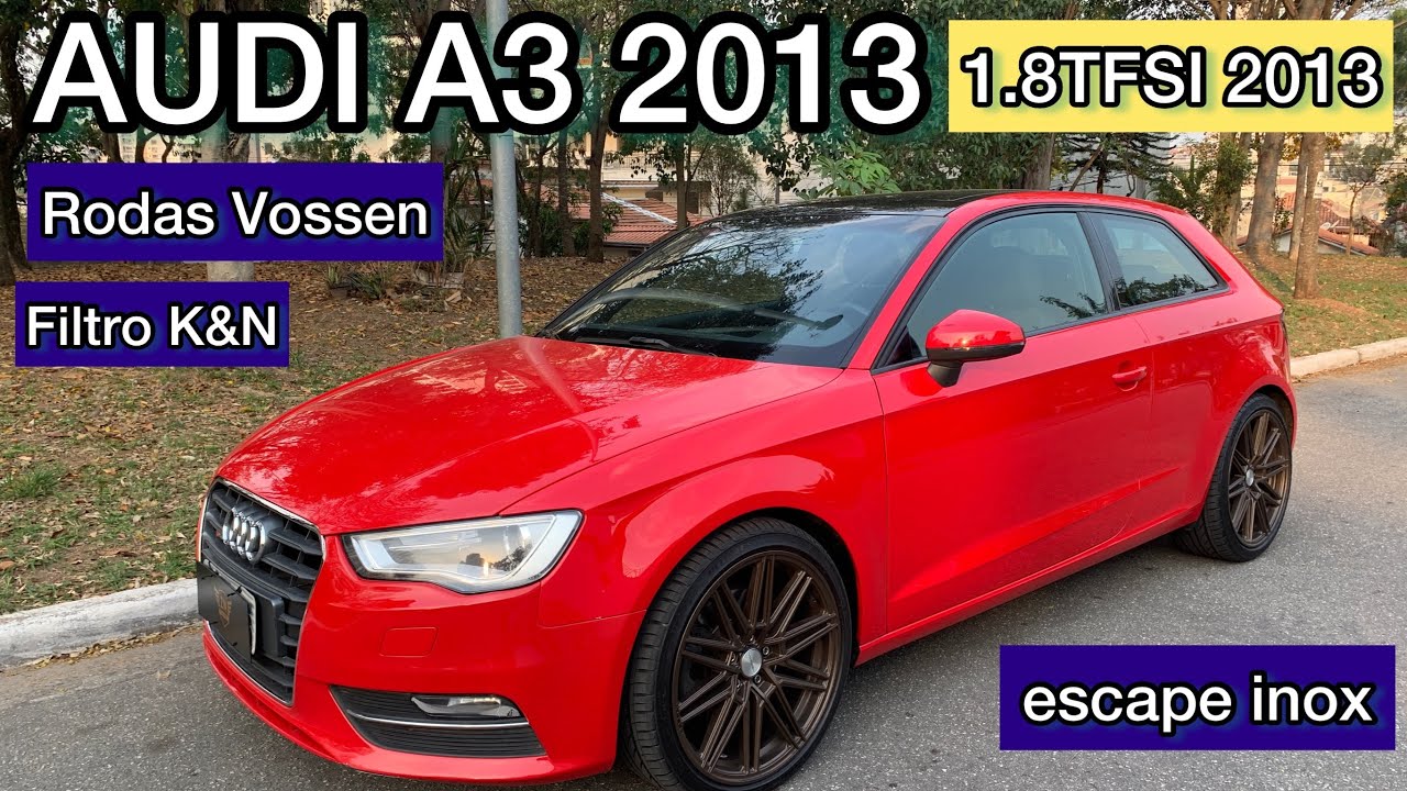 RARO AUDI A3 2 portas 1.8TFSI 2013: escape inox, filtro K&N e rodas Vossen - daily driver esportivo
