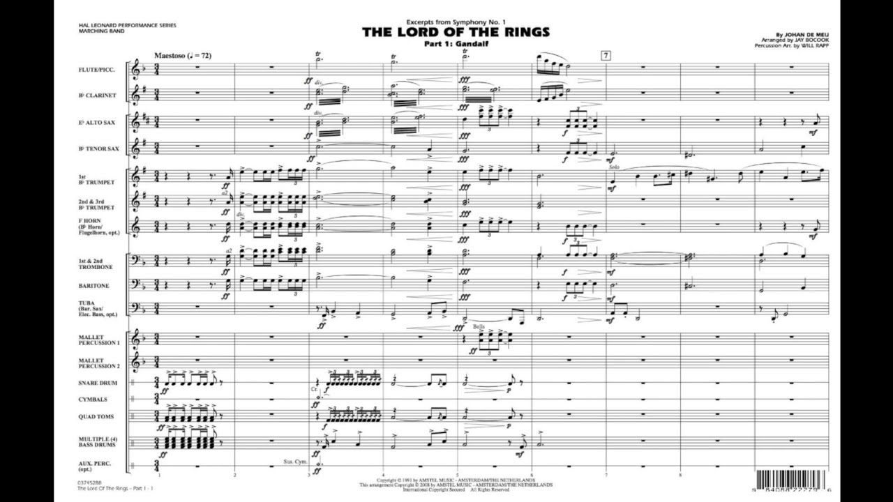 The Lord of the Rings - Part 1 by Johan de Meij/arr. Jay Bocook