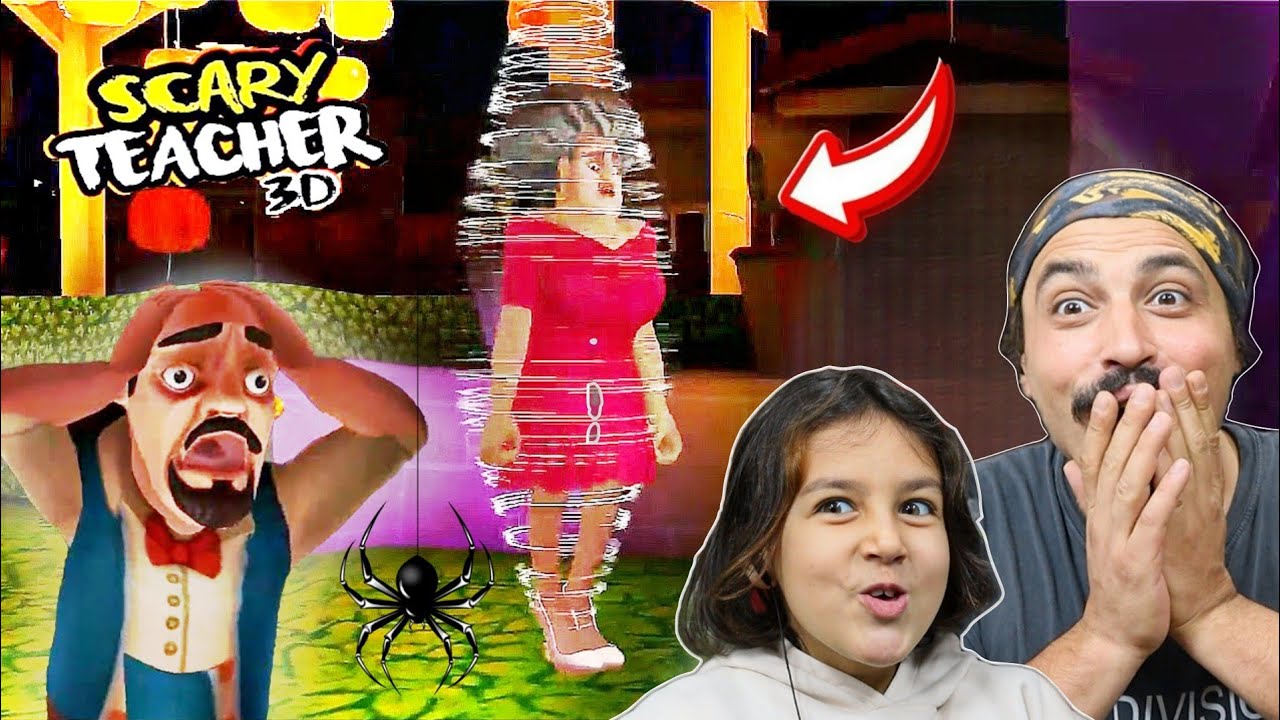 KORKUNÇ ÖĞRETMEN MİSS T EFSANE ŞAKA! ÖRÜMCEK SALDIRDI 😱 SCARY TEACHER  3D