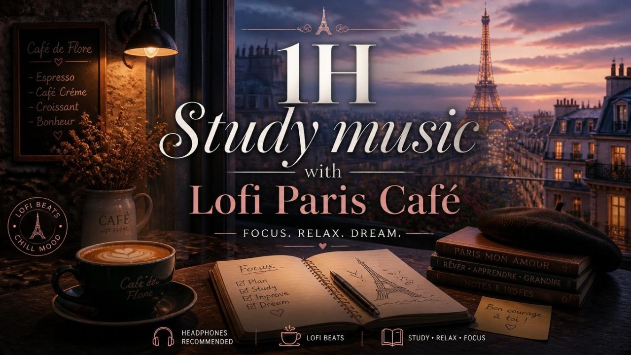 ☕1H Study music with Lofi Paris Café☕