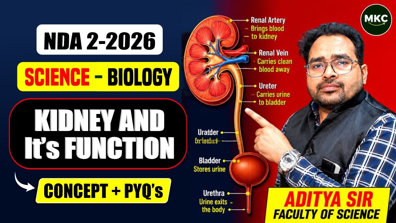 NDA 2 2026 Science | NDA Science Biology | Kidney & Its Functions | NDA 2/2026 GAT Preparation | MKC