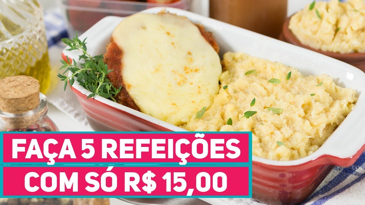 5 REFEIÇÕES por SÓ 15 REAIS! Parmegiana de Carne Moída + Purê de Batata Doce -Receitas de Minuto 409