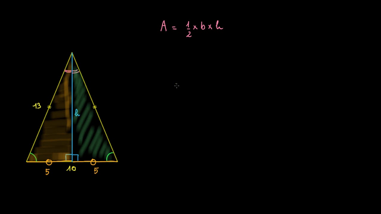 Calculer l'aire d'un triangle isocèle à l'aide du théorème de Pythagore