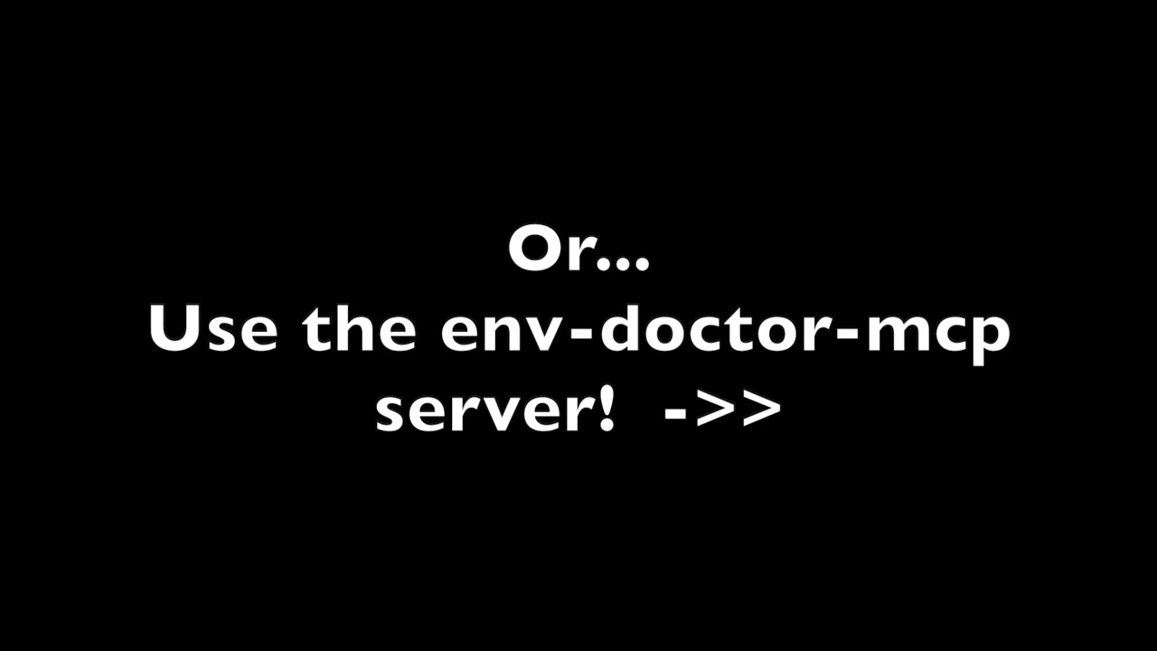 Fix your ML/GPU environment setups easily with env doctor CLI and MCP server!