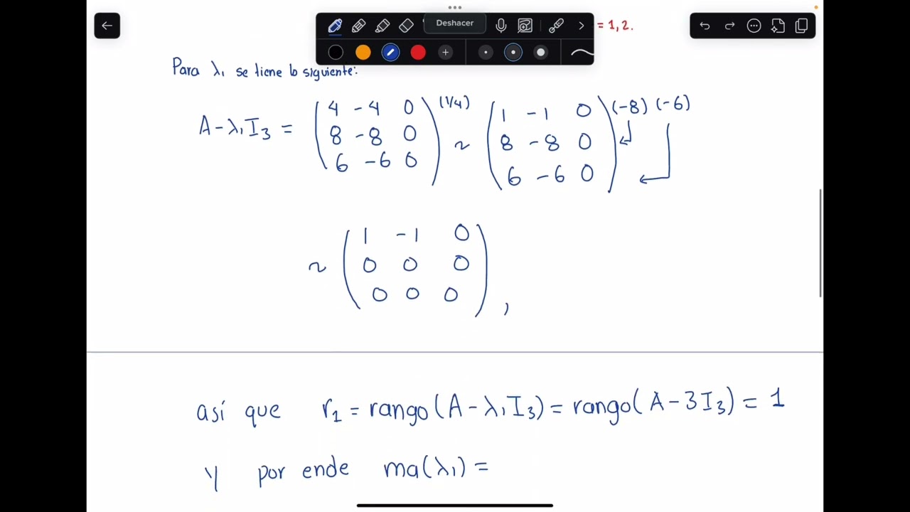 Ejemplo 1 | Diagonalizar Matriz 3x3 (R) | Álgebra Lineal
