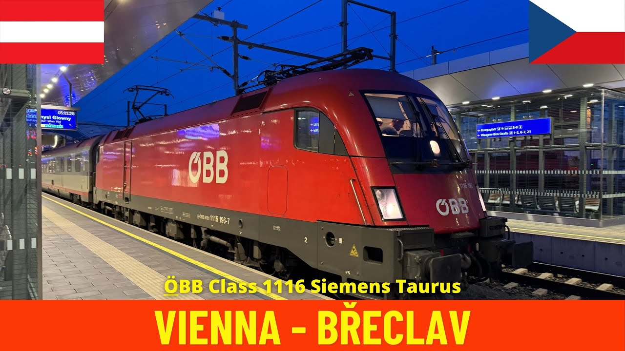 Cab Ride Vienna - Břeclav  (Northern Railway - Austria, Czech Republic) train driver's view 4K