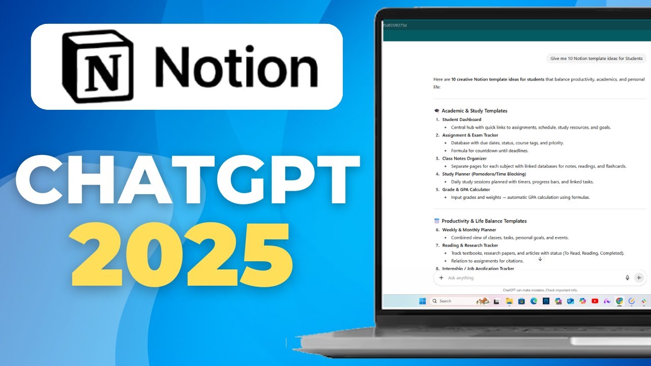 How To Create Notion Template With ONLY ChatGPT (2025 WORKING)