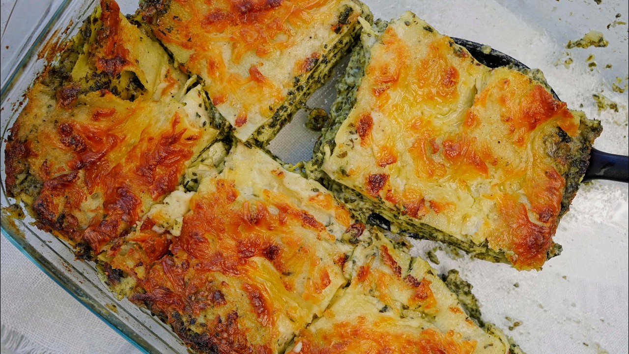 Creamy Spinach Alfredo Lasagna (No Ricotta!) #lasagna #alfredo #pasta