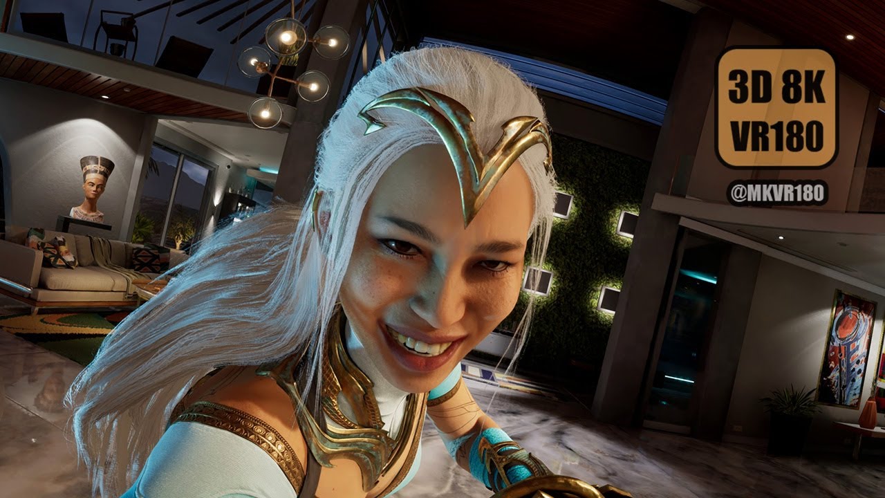 POV Kitana Talks to Cage in VR | MK1 VR Dialogue Scene | 8K VR180 CG Render Replay