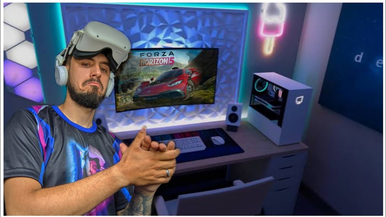 VIRTUAL DESKTOP! Eu amo esse programa! Chora Air Link!Jogando Forza 