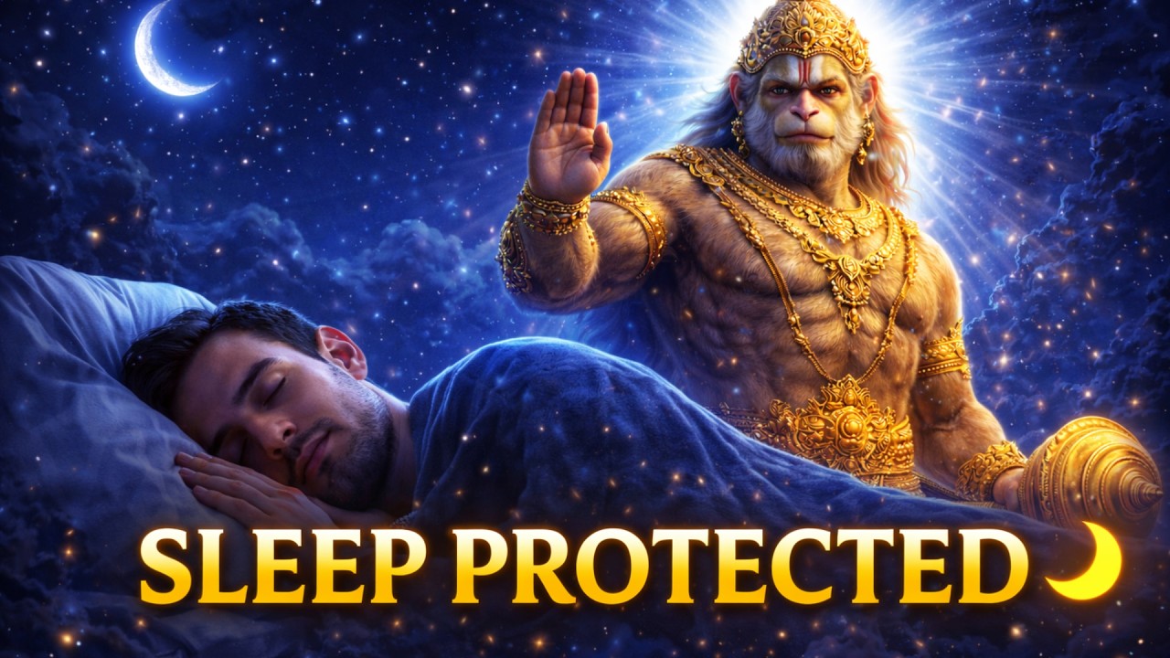 Hanuman Chalisa for Deep Sleep🌙 Divine Night Protection & Anxiety Relief | हनुमान चालीसा नींद के लिए