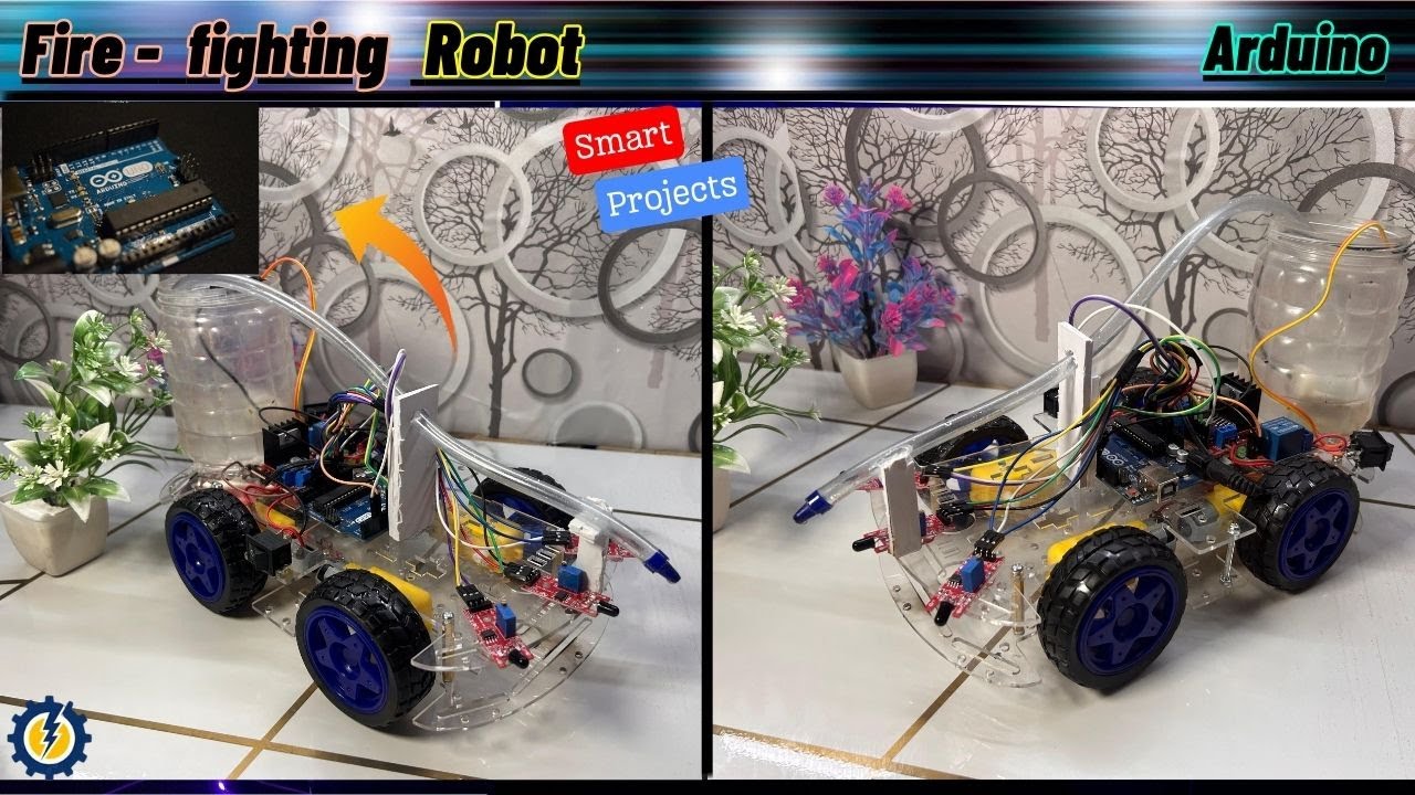 🔥 Самодельный пожарный робот для дома | Умный робот-огнетушитель на базе Arduino 🚒