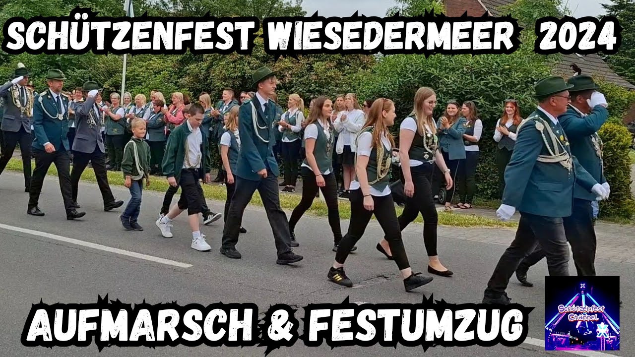 Schützenfest Wiesedermeer 2024 - Aufmarsch der  auswärtigen Vereine und Festumzug