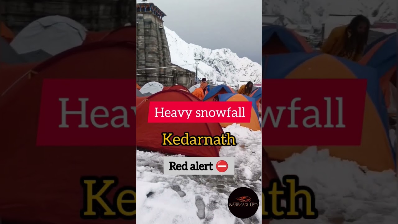 Heavy snowfall in Kedarnath🌨||Red Alert⛔ 