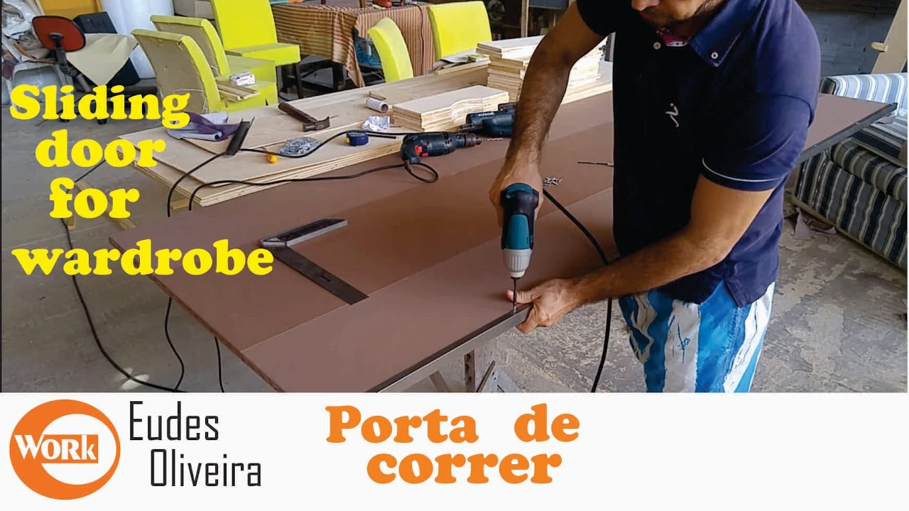 Como fazer porta de correr/ How to make sliding door for wardrobe