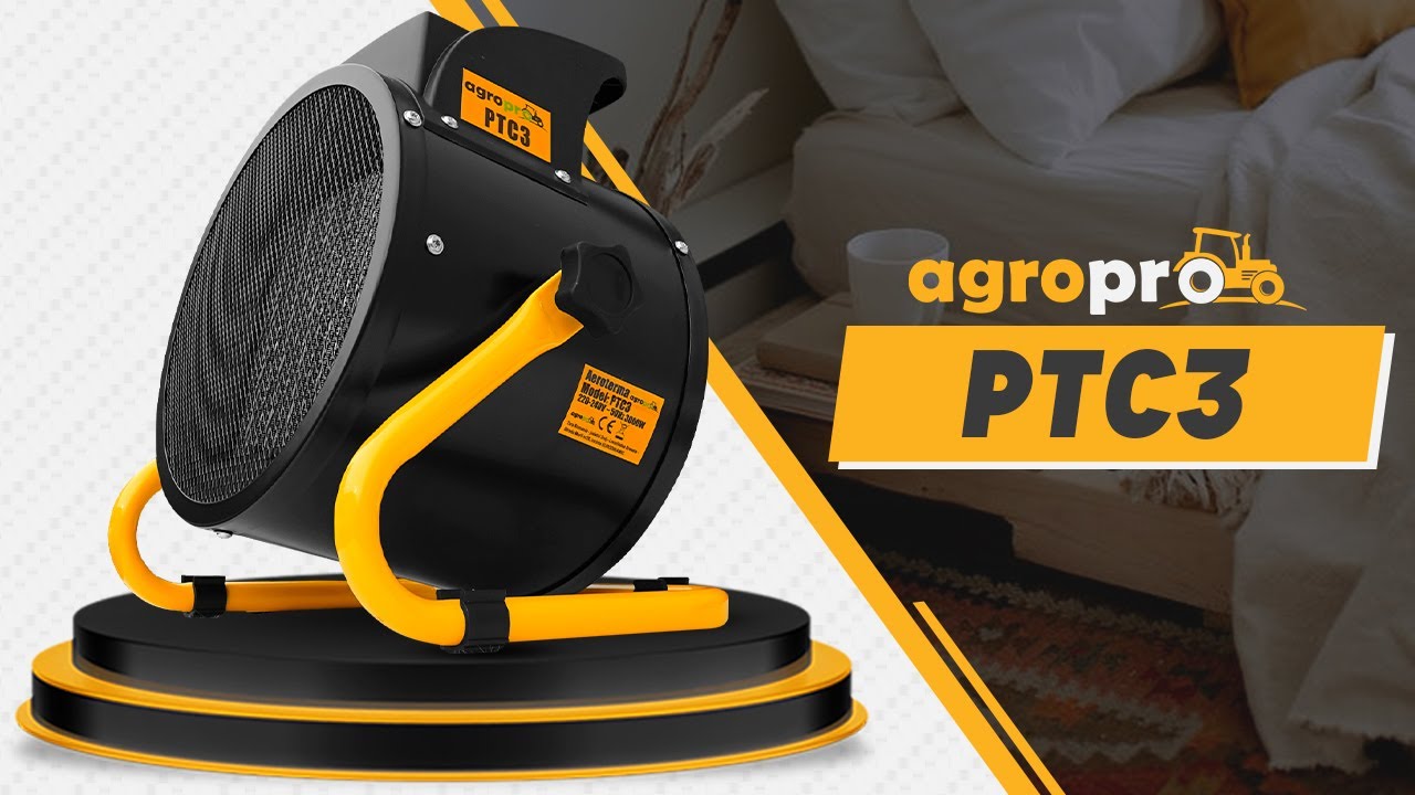 Aeroterma AgroPro PTC3, monofazata, 3kW, unboxing, proba, panou de control, regjal termostat