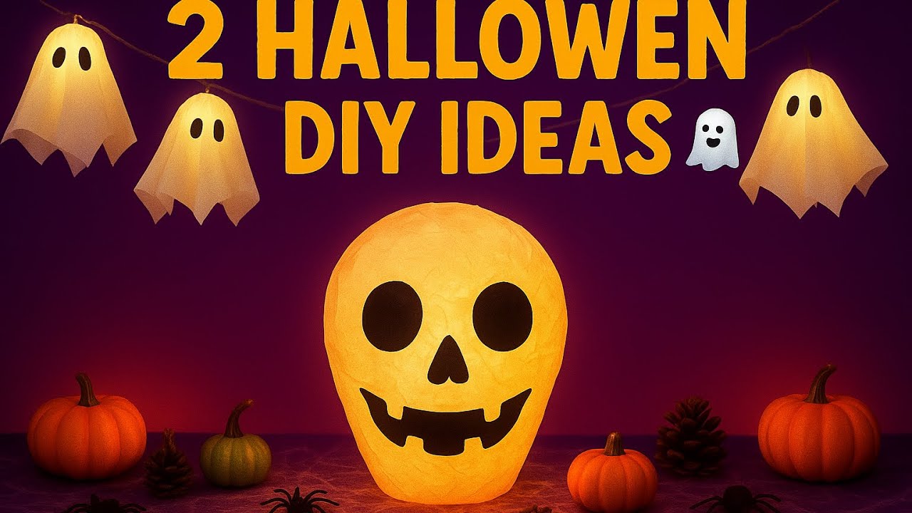 2 Easy Halloween DIY Ideas 👻 | Paper Towel Ghosts & Skull Lantern