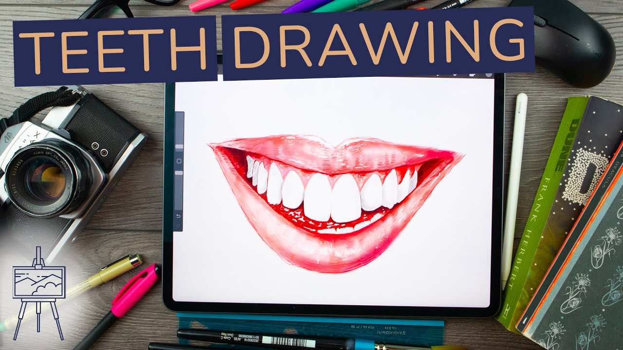 How to Draw Teeth 🦷 Step by Step #drawingtutorial
