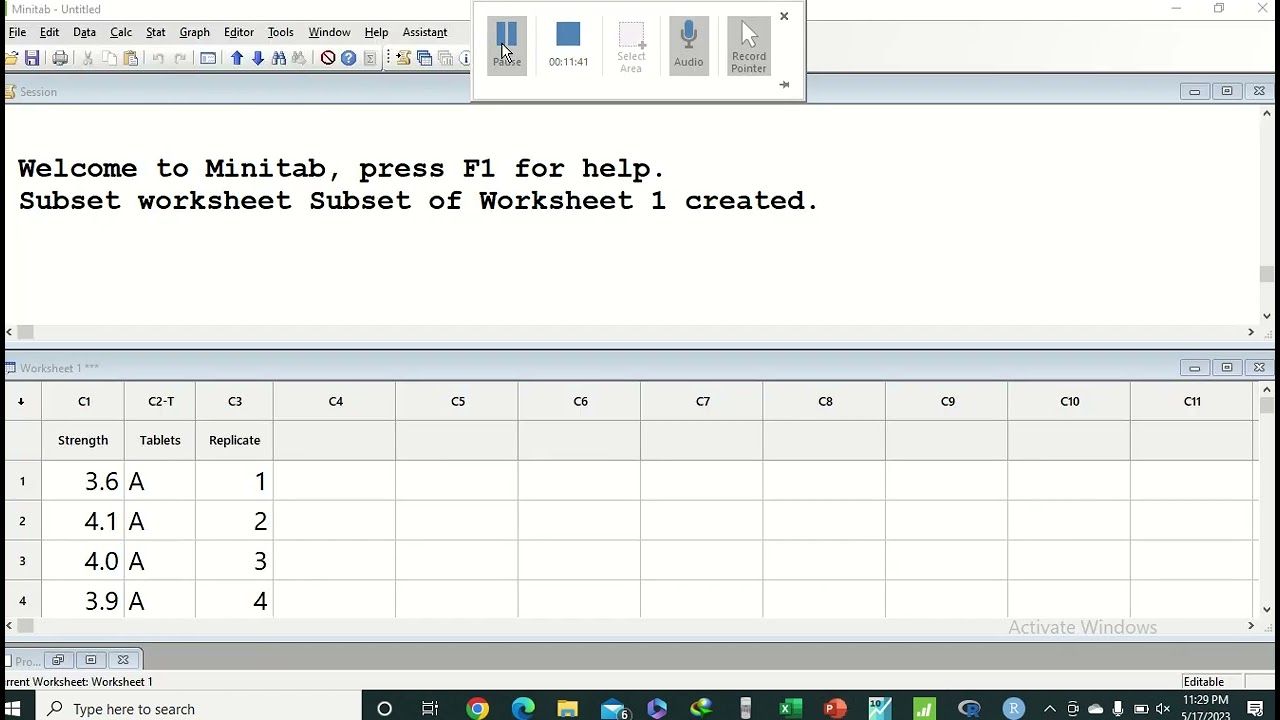 MINITAB:Contrast Analysis