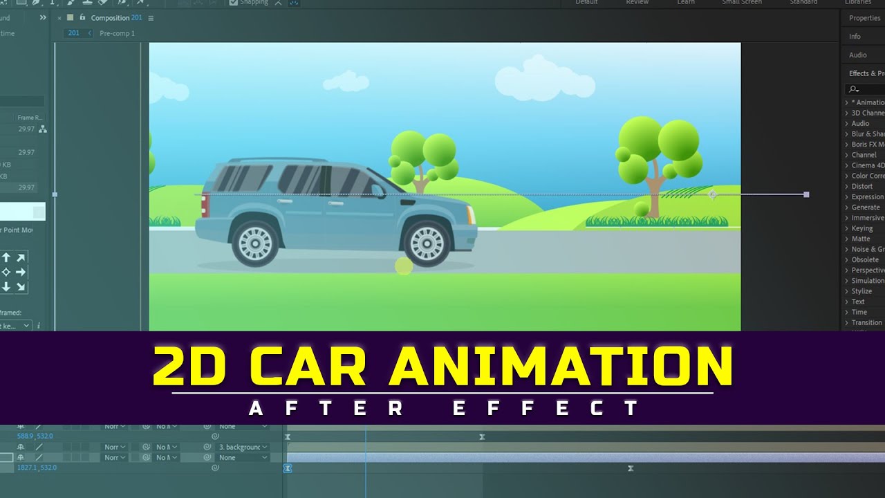 2D Car Animation in Adobe After Effects | Motion Graphics Tutorial