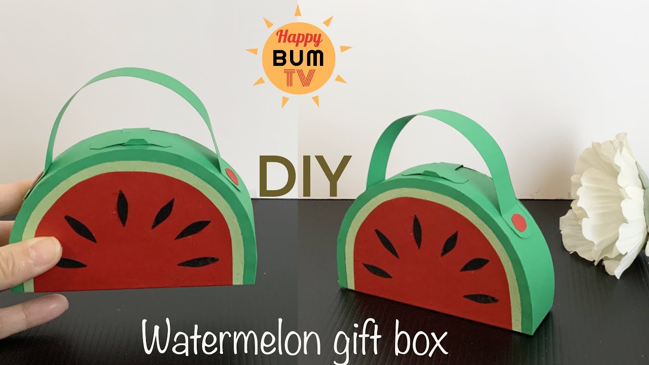 DIY PAPER WATERMELON GIFT BOX I DIY WATERMELON PAPER HANDBAG I EASY PAPER CRAFTS