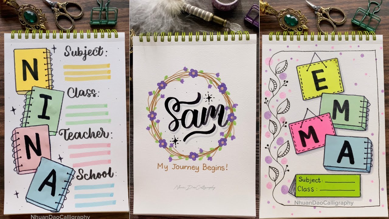 7 DIY Front Page Ideas #3 | Assignment Front Page & Notebook Cover Design | For School Project