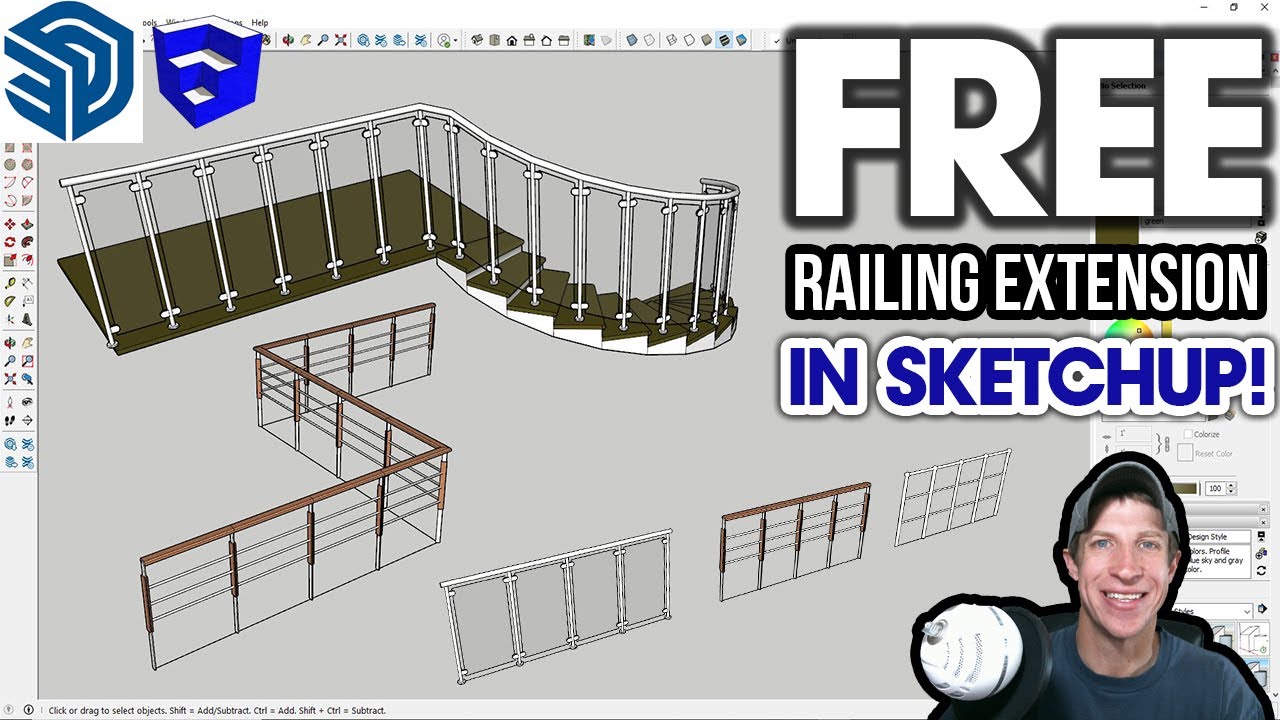 Новое БЕСПЛАТНОЕ расширение Railing для SketchUp? Попробуйте Maj Rail!