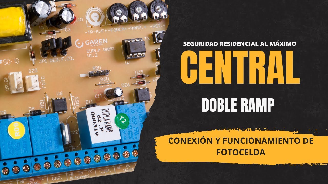 Conexión y funcionamiento de fotocelda en CENTRAL DOBLE RAMP para operadores abatibles