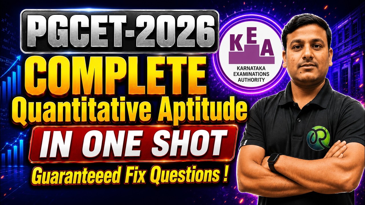 🔥 PGCET 2026 MBA & MCA Quant | Complete Syllabus in One Shot | Guaranteed Questions |
