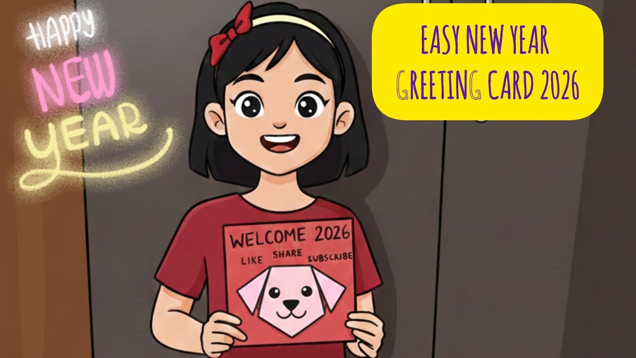 Aadisha's easy New Year Greeting Card Tutorial | New Year Special Video | @MeMyTripleA 
