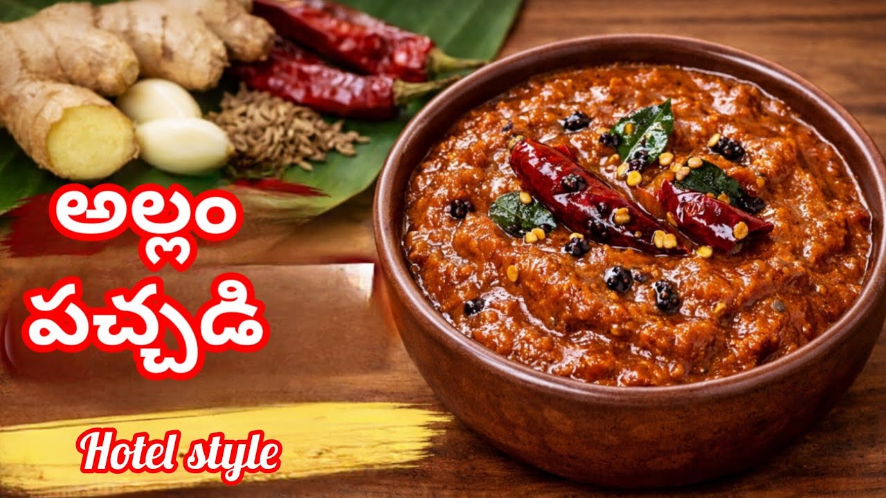 అసలైన హోటల్ స్టైల్ అల్లం పచ్చడి 😋 | Allam Pachadi Easy Recipe in Telugu