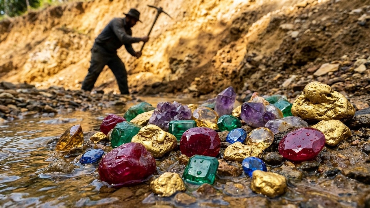 Unbelievable River Treasure Hunt!  Gold Nuggets & Precious Gems Found.